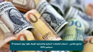 تراجع مفاجئ.. أسعار العملات الدولية والمحلية تهبط بقوة يوم الجمعة 19 سبتمبر 2025